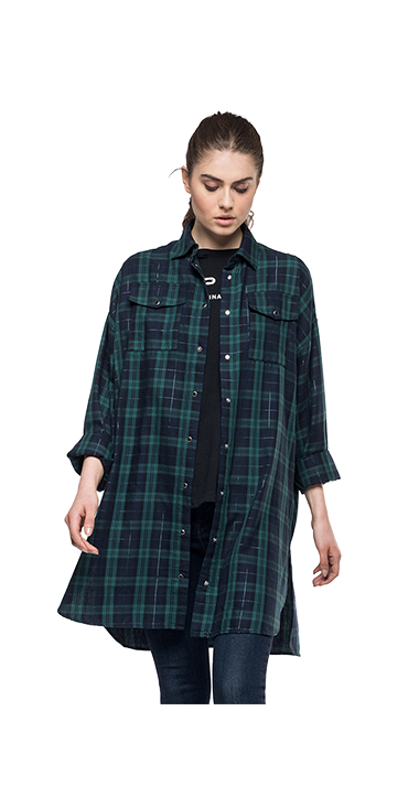 ヤーンダイ コットンツイルチェックロングシャツ Replay リプレイ公式通販サイト