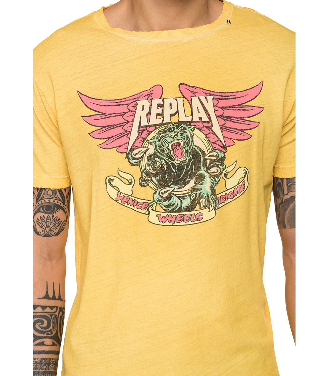 ガーメントダイ ライトオープンエンドジャージー ダメージプリント Tシャツ Replay リプレイ公式通販サイト