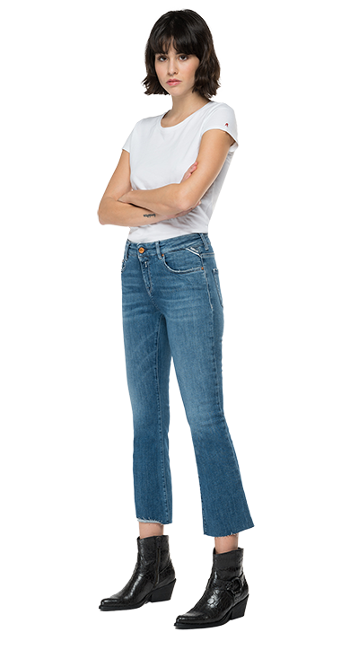 ブランド リプレイ 青色 ブルー スキニージーンズ レディース スニケス Replay スキニー ジーンズ ミッド レディース