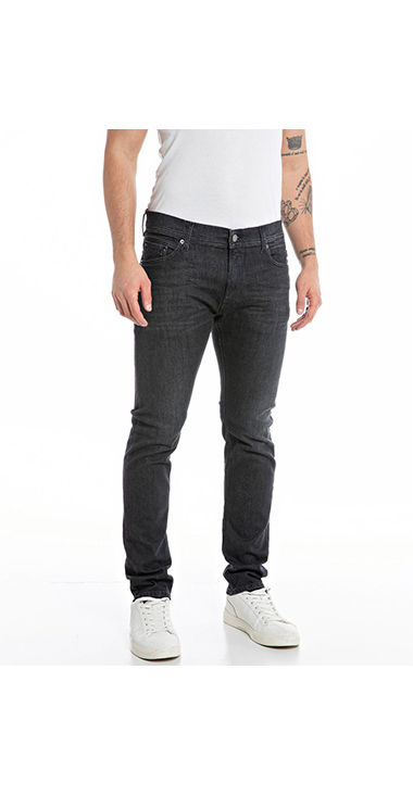 スキニーフィットJONDRILLブラックパワーストレッチデニム｜REPLAY  