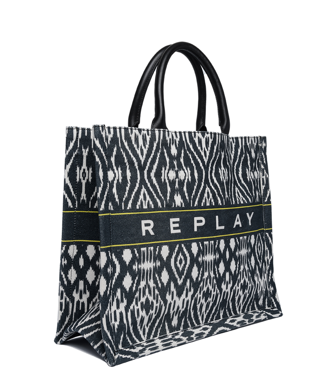 イカットプ トートバッグ Paypayモール店 通販 Paypayモール バッグ イカットプリントキャンバス レザーショッパー Zozotown フロントに